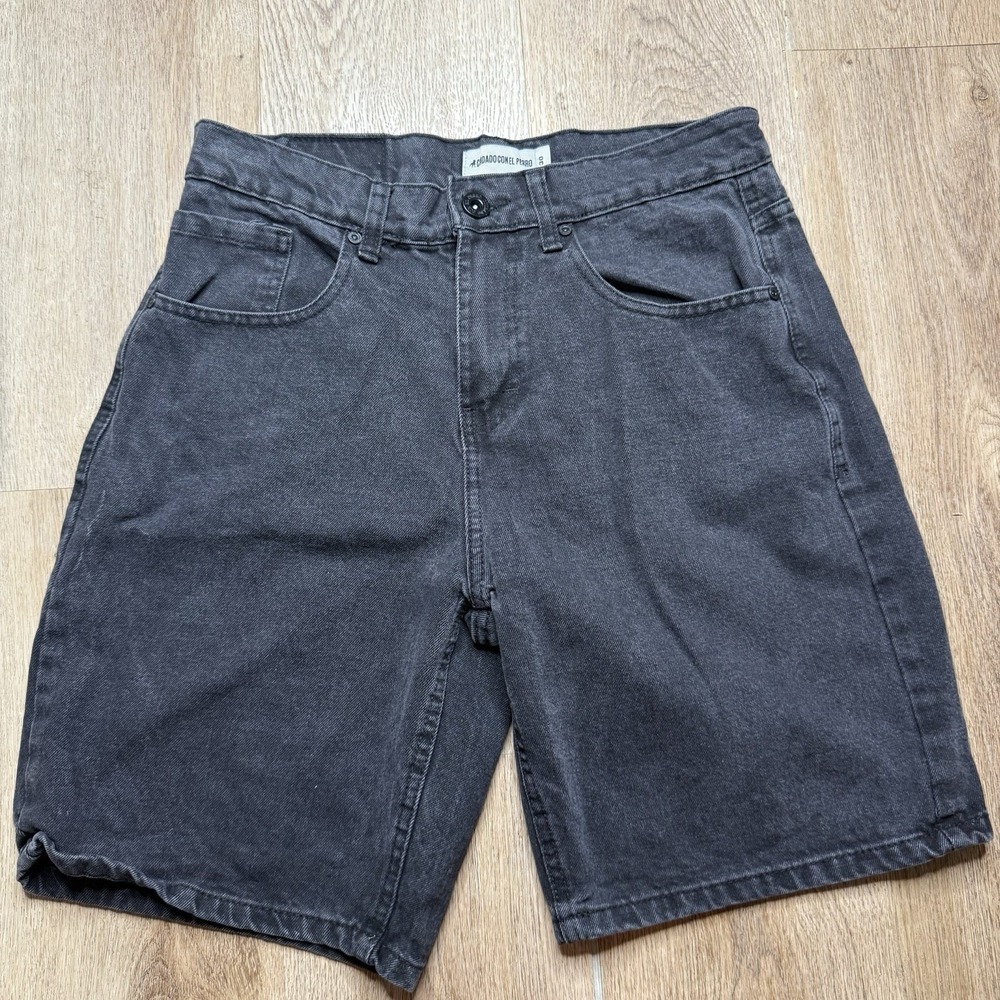 Womens Cuidado con el‎ Perro High Rise Long Black Denim Jean Shorts Size 30